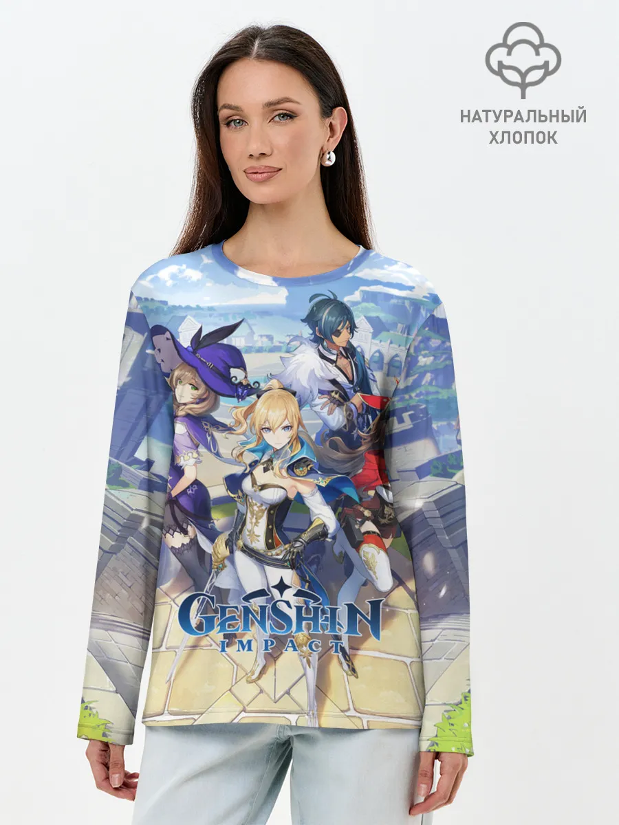 Лонгслив женский. Хлопок / Genshin Impact: Ци Ци.