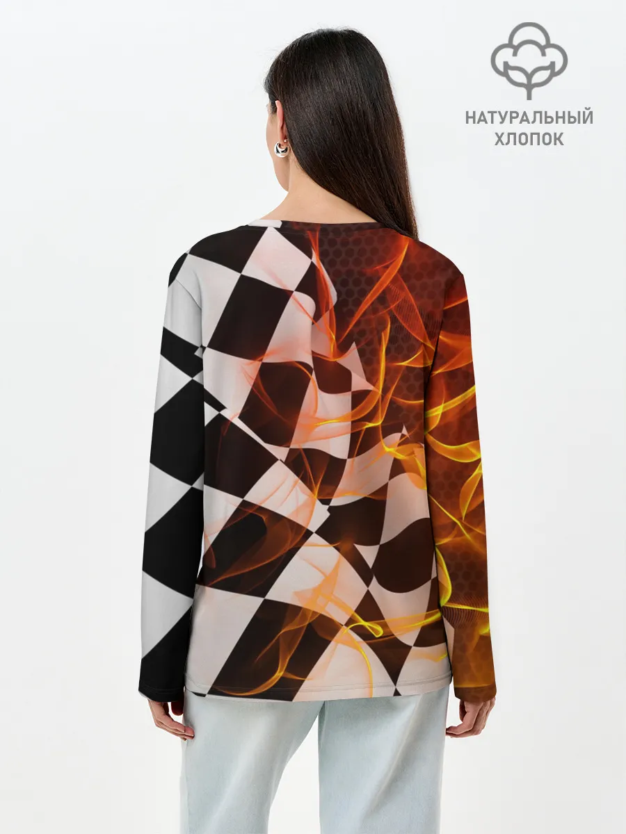 Лонгслив женский. Хлопок / BMW RACING / FIRE RACING