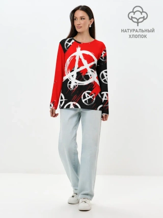 Лонгслив женский. Хлопок / анархия гражданская оборона | ПАТТЕРН