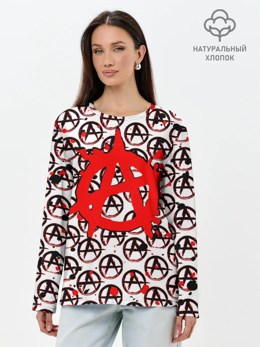 Лонгслив женский. Хлопок / Гражданская оборона - Анархия.