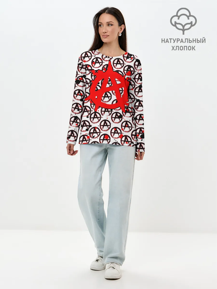 Лонгслив женский. Хлопок / Гражданская оборона - Анархия.