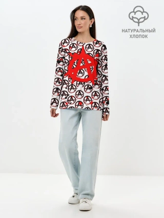 Лонгслив женский. Хлопок / Гражданская оборона - Анархия.