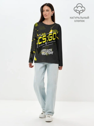 Лонгслив женский. Хлопок / Новая эра CS:GO