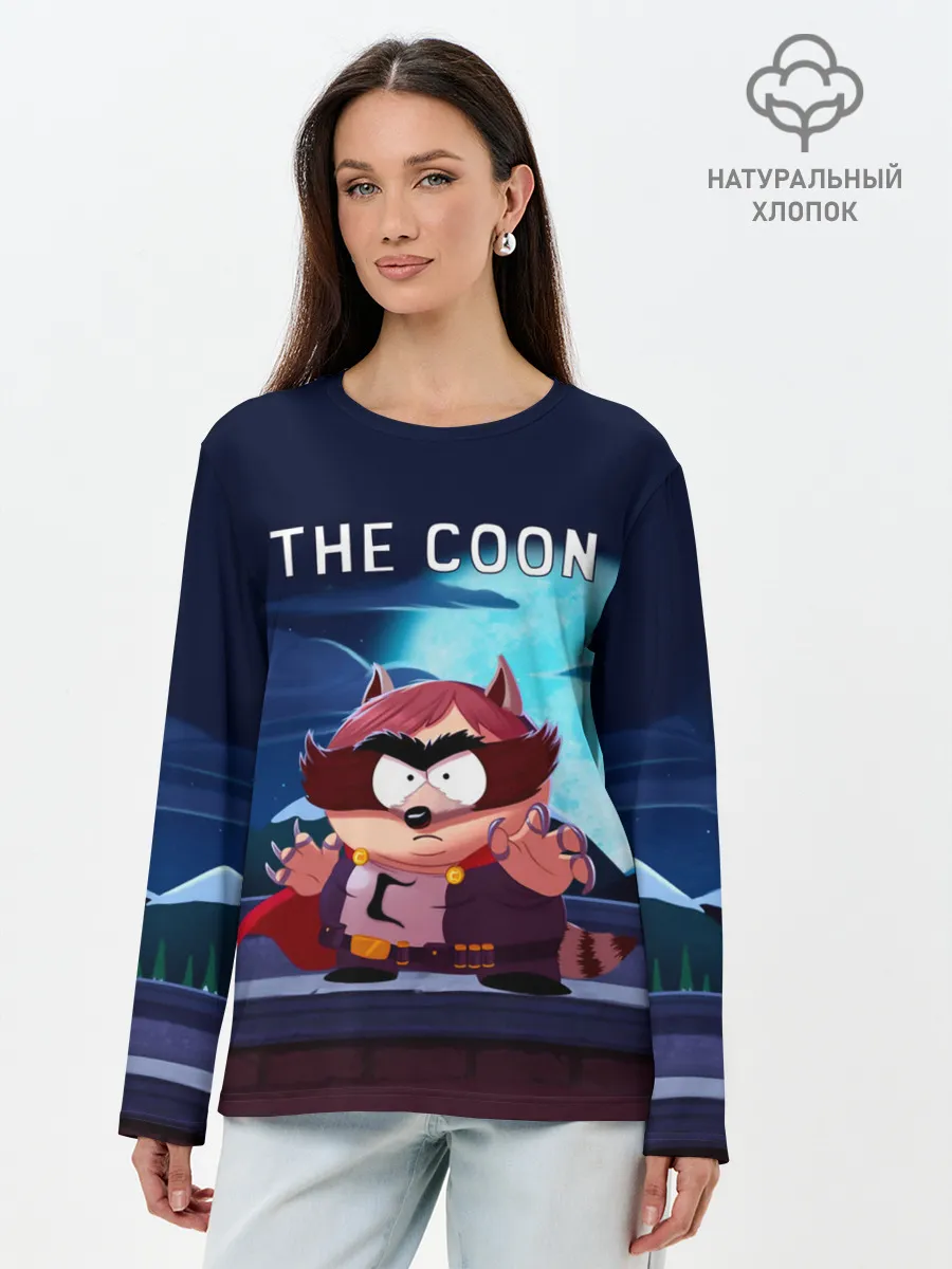 Лонгслив женский. Хлопок / The Coon - Енот | Южный Парк