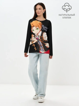 Лонгслив женский. Хлопок / Реинкарнация безработного - Рудеус Грейрат