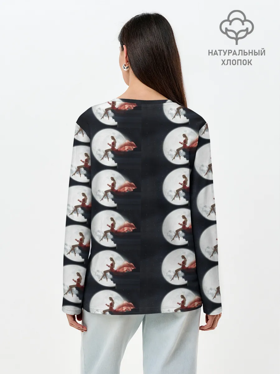 Лонгслив женский. Хлопок / Лунная девушка