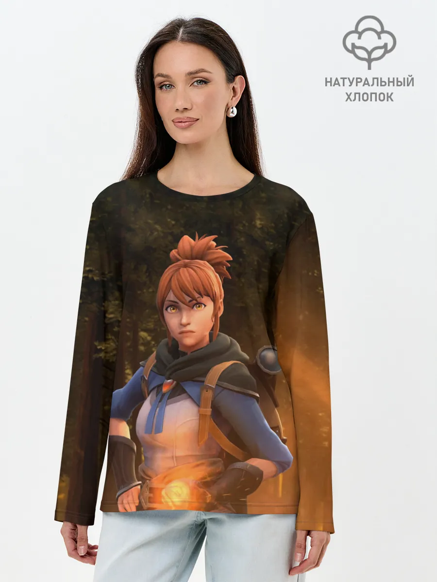 Лонгслив женский. Хлопок / Марси в лесу