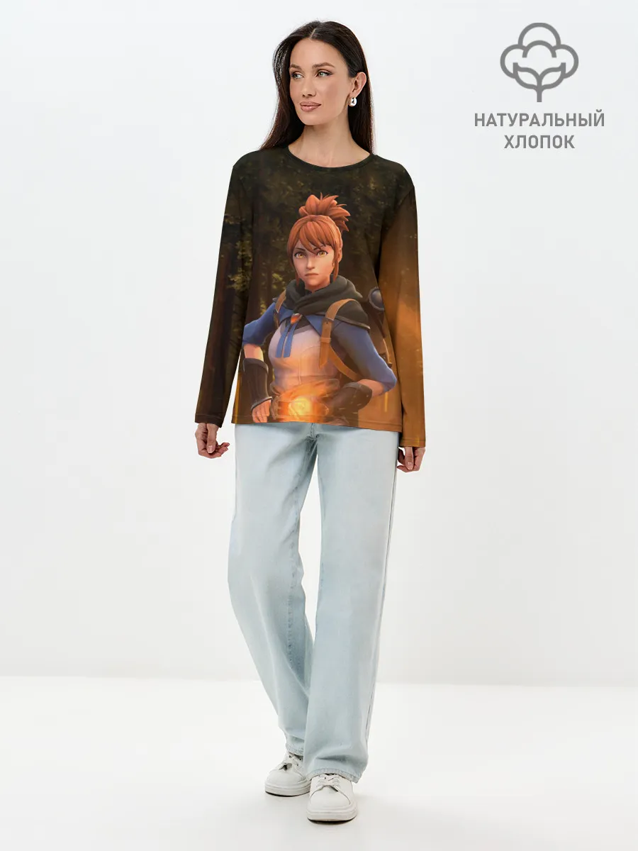 Лонгслив женский. Хлопок / Марси в лесу