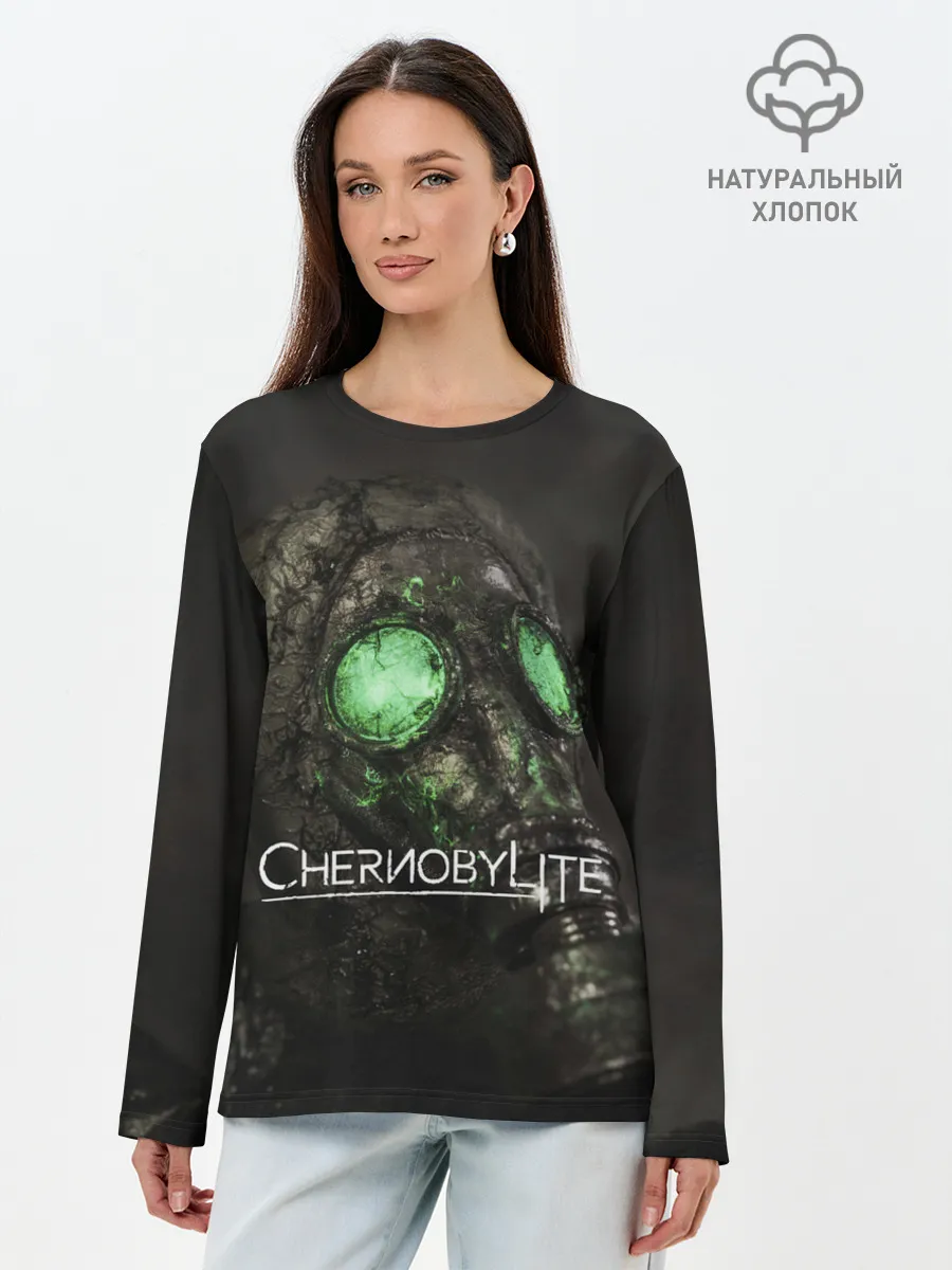 Лонгслив женский. Хлопок / Chernobylite арт