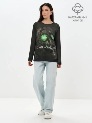 Лонгслив женский. Хлопок / Chernobylite арт