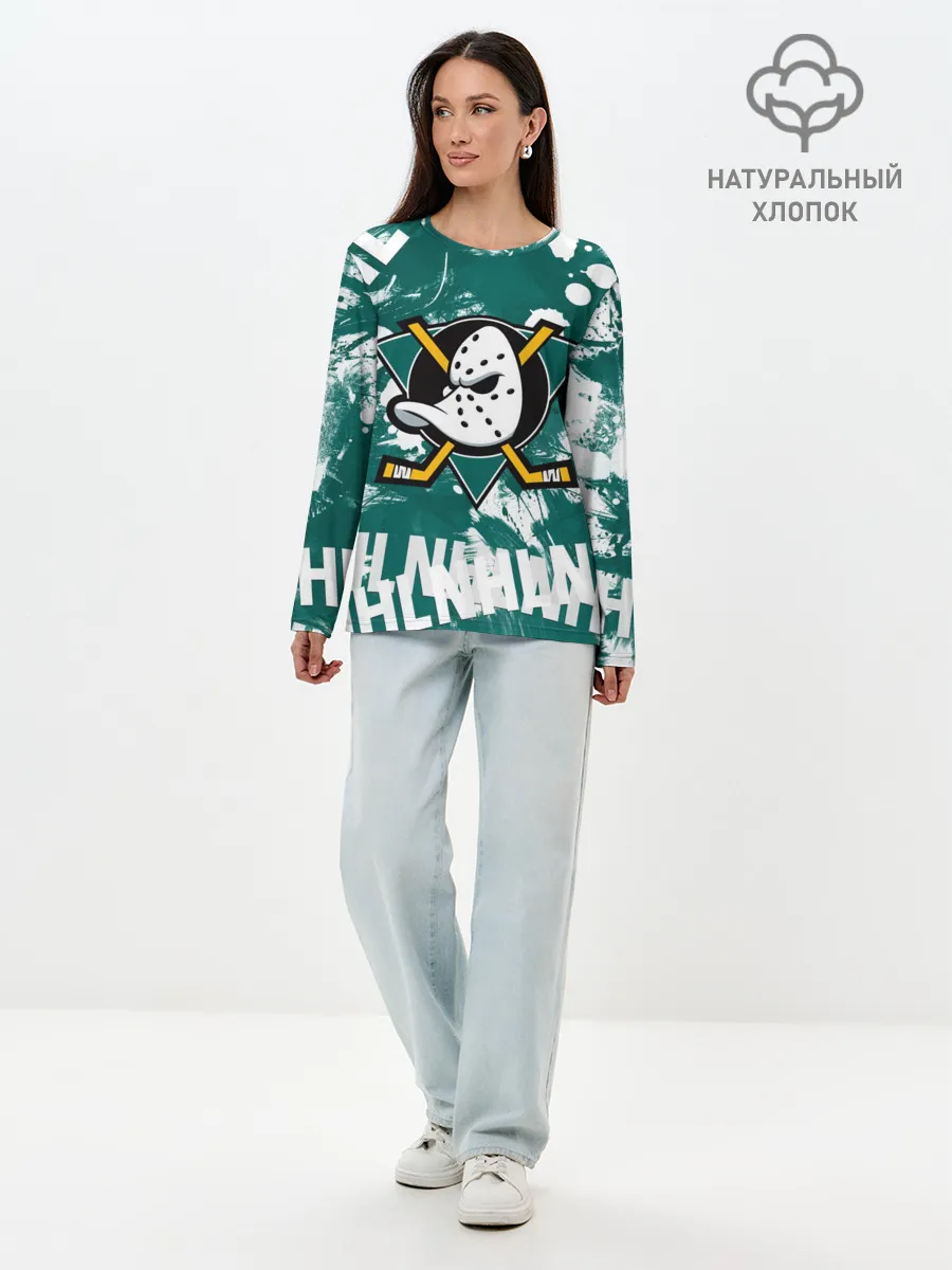 Лонгслив женский. Хлопок / Анахайм Дакс | Anaheim Ducks