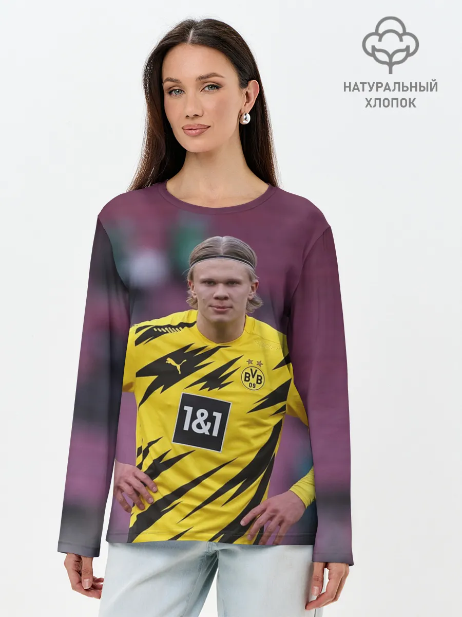 Лонгслив женский. Хлопок / Erling Haaland