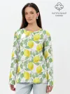 Лонгслив женский. Хлопок / Лимоны 3d