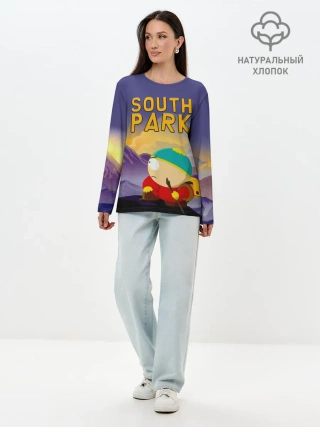 Лонгслив женский. Хлопок / Эпичный Картман в горах | Южный Парк
