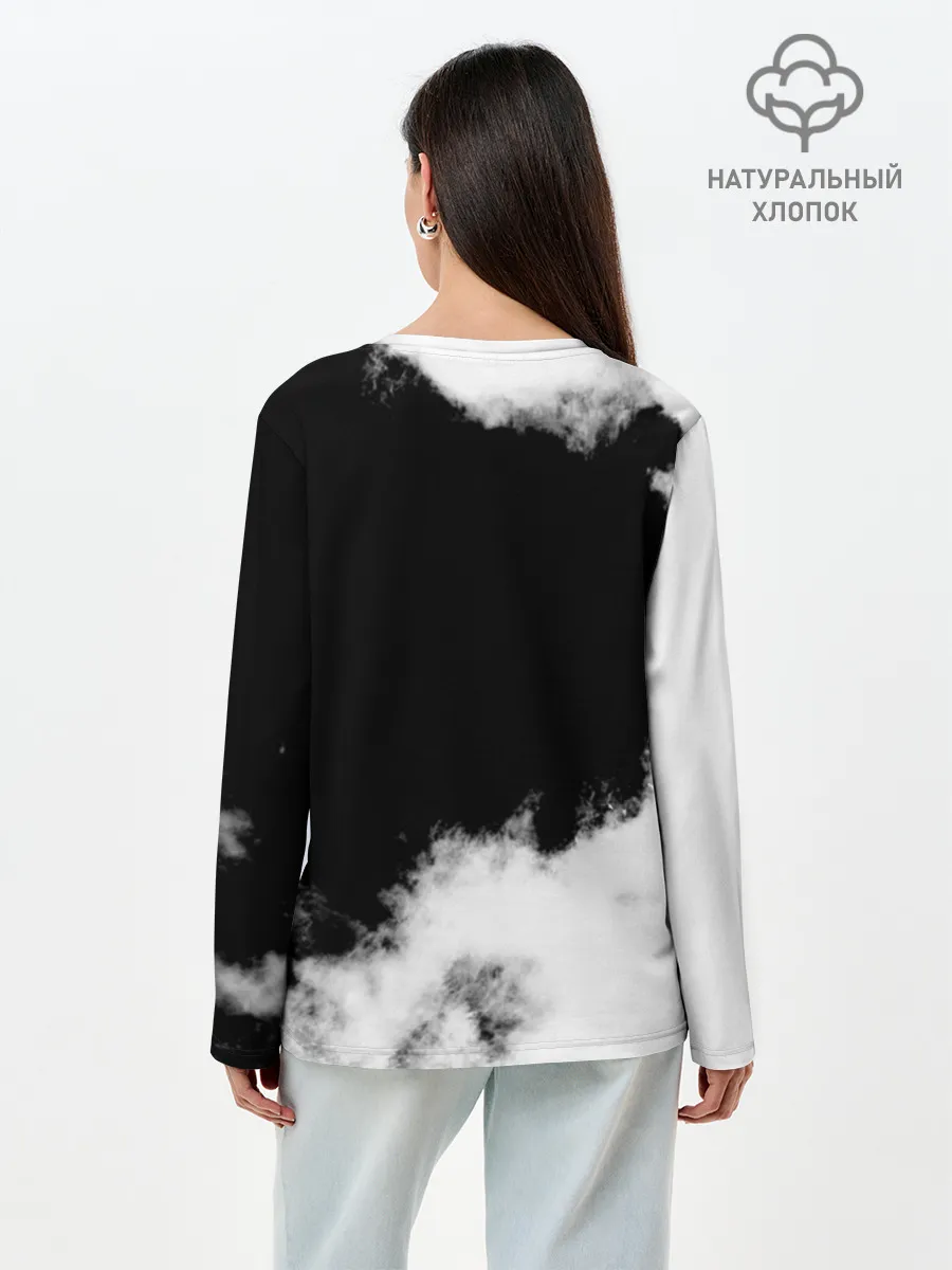 Лонгслив женский. Хлопок / Все пацаны на черном фоне Южный Парк