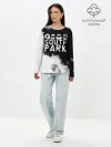 Лонгслив женский. Хлопок / Все пацаны на черном фоне Южный Парк