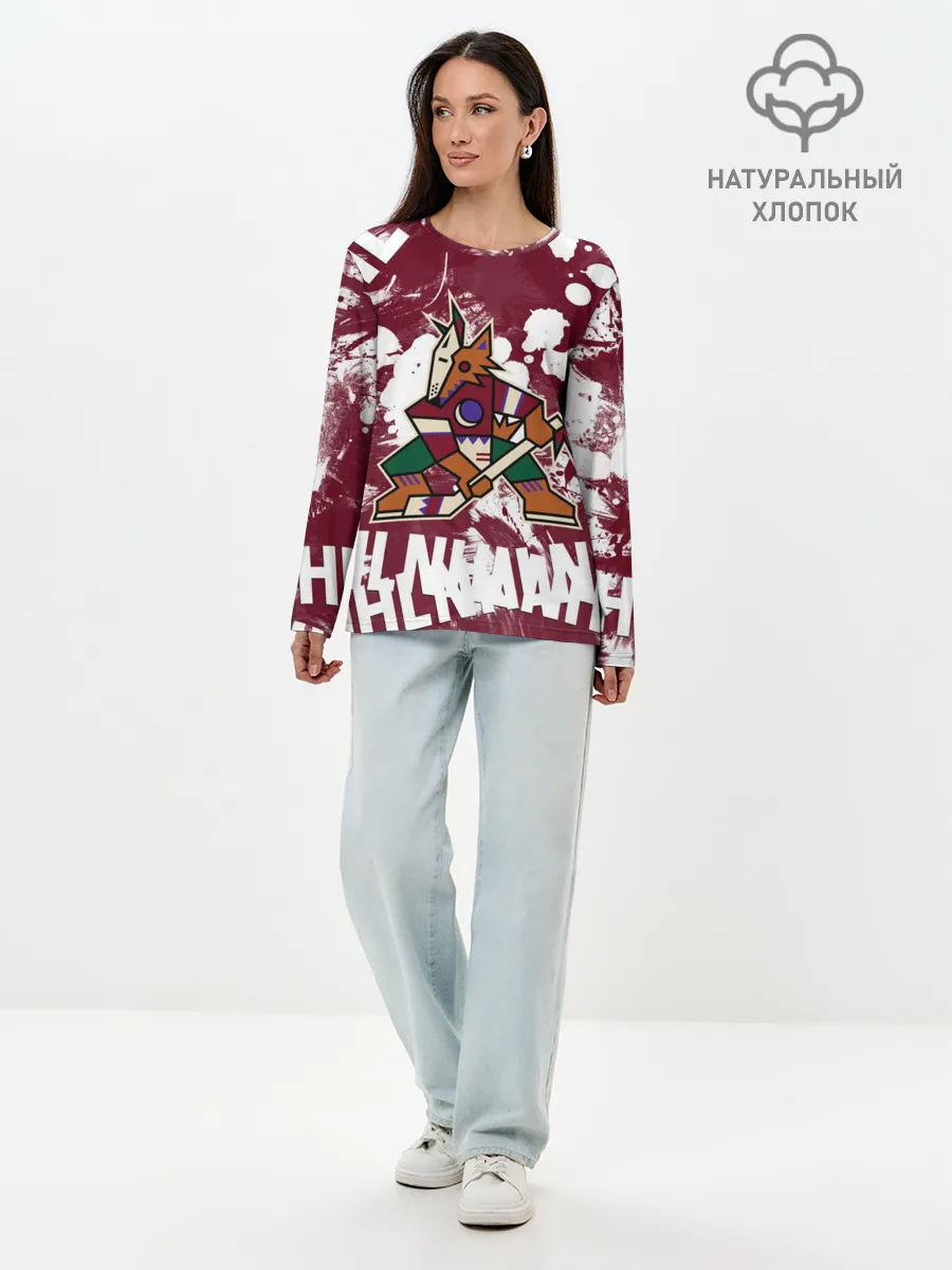 Лонгслив женский. Хлопок / Аризона Койотис, НХЛ