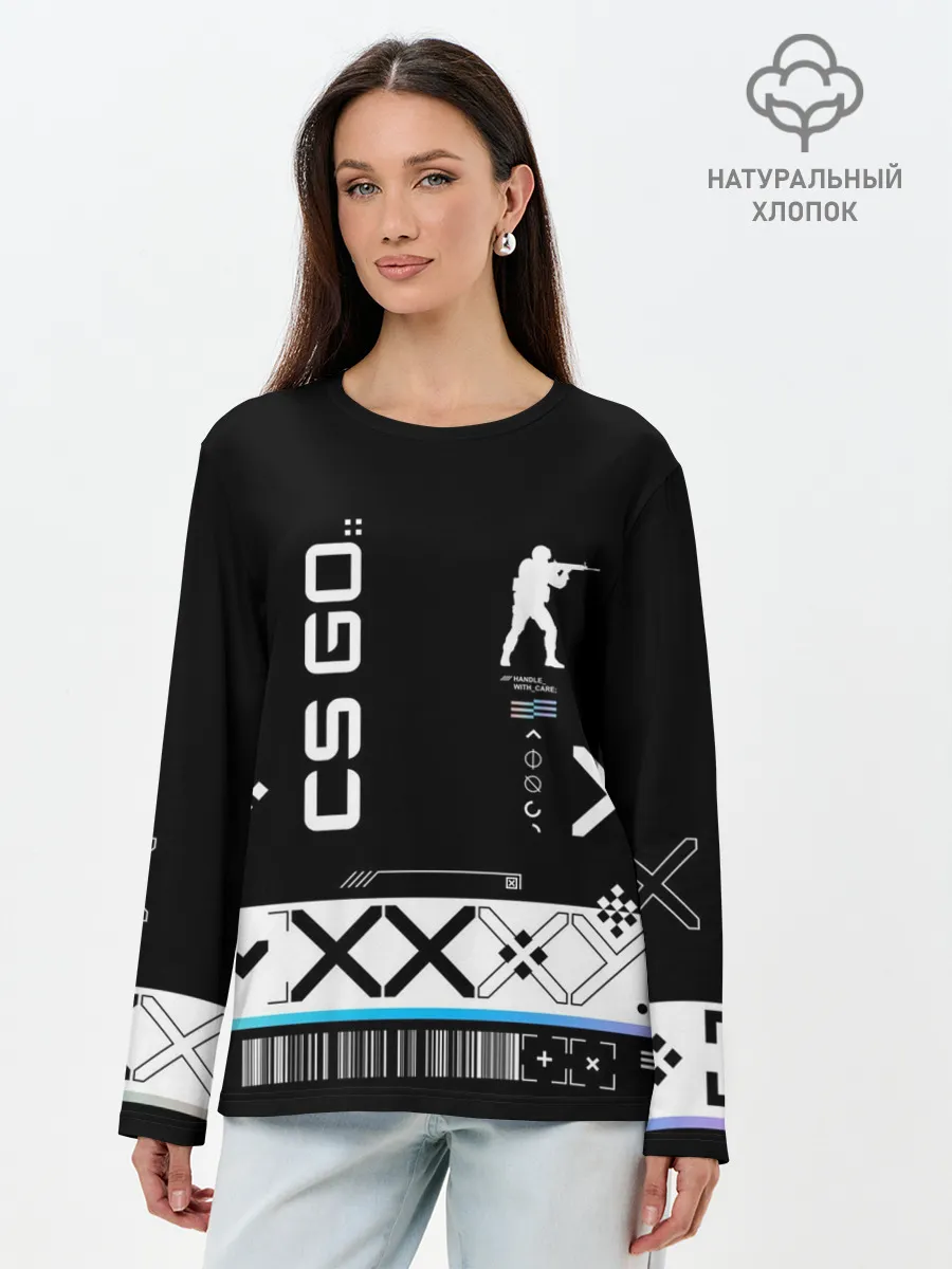 Лонгслив женский. Хлопок / Поток информации | СS:GO