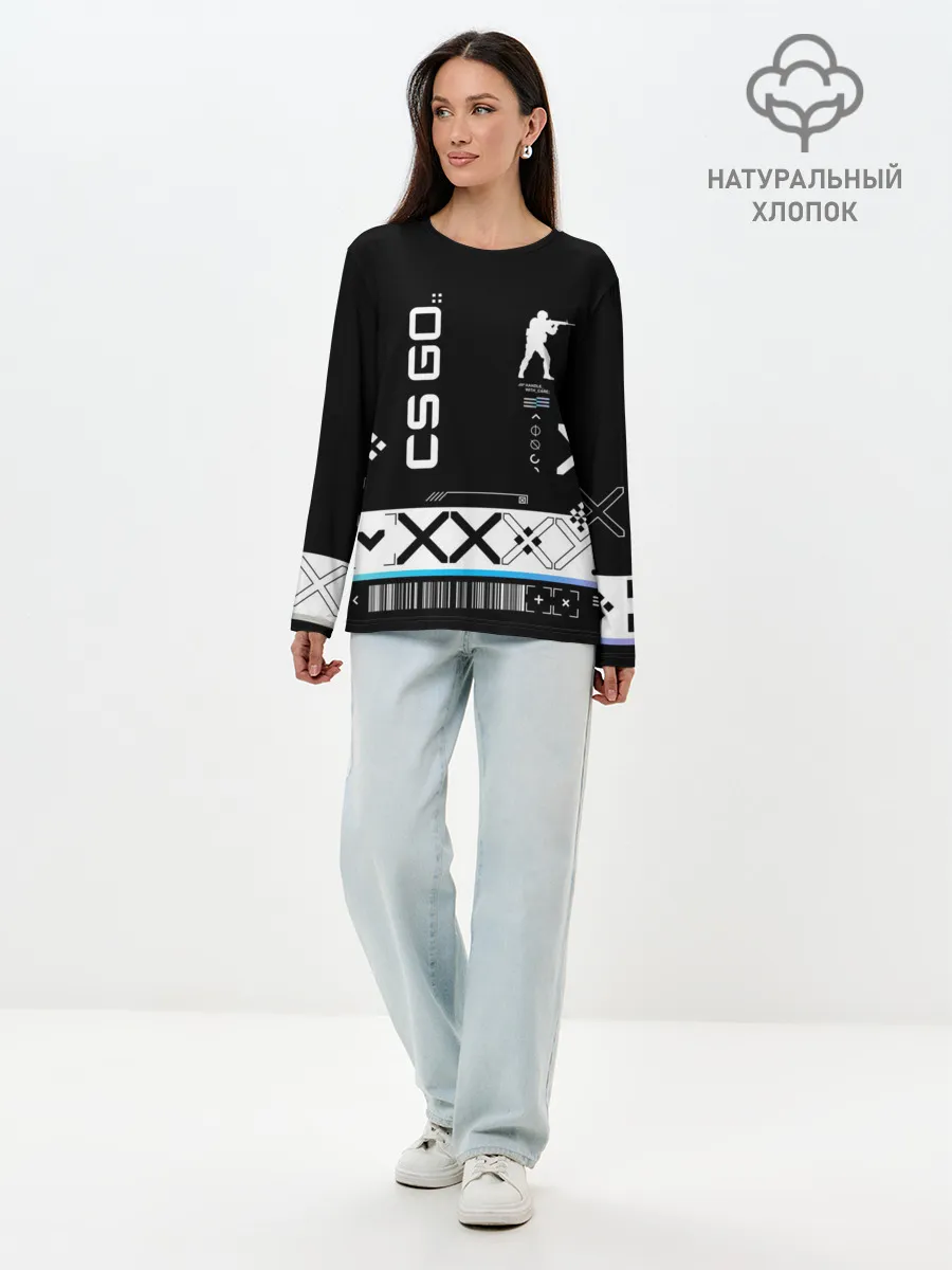 Лонгслив женский. Хлопок / Поток информации | СS:GO