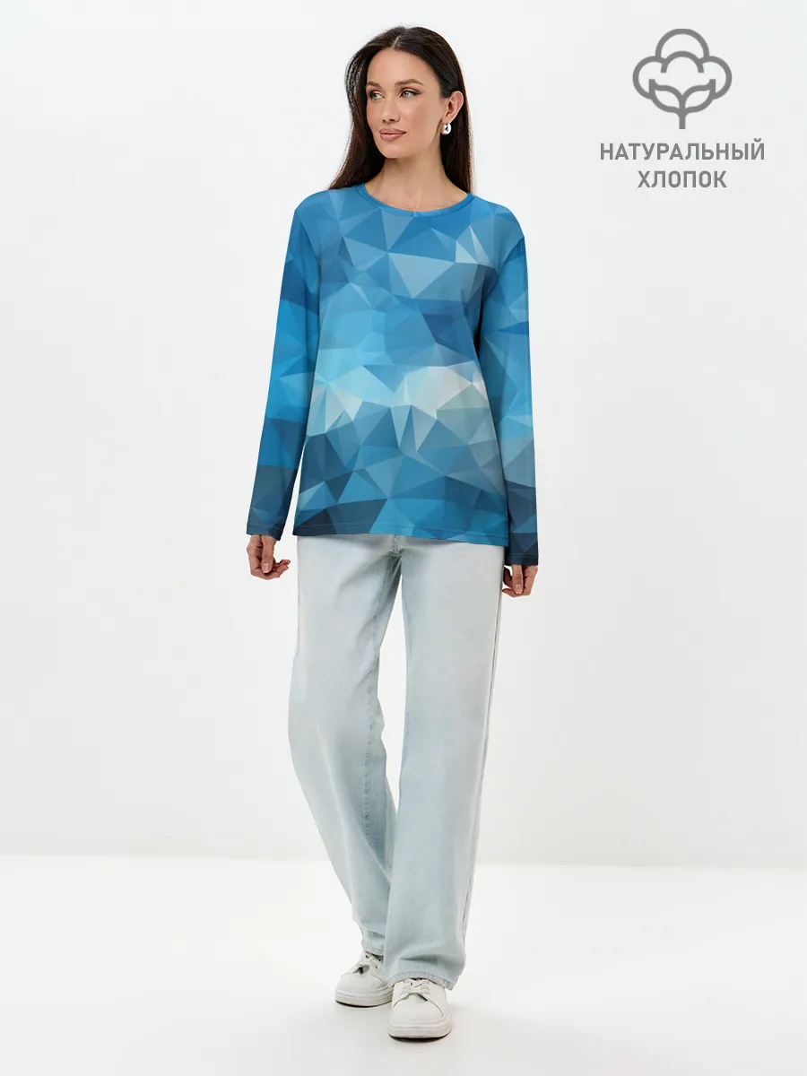 Лонгслив женский. Хлопок / Цифровое небо