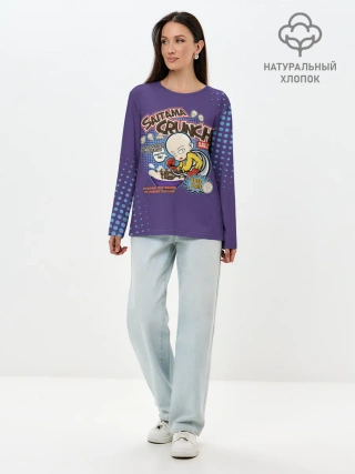 Лонгслив женский. Хлопок / Saitama crunch One Punch-Man