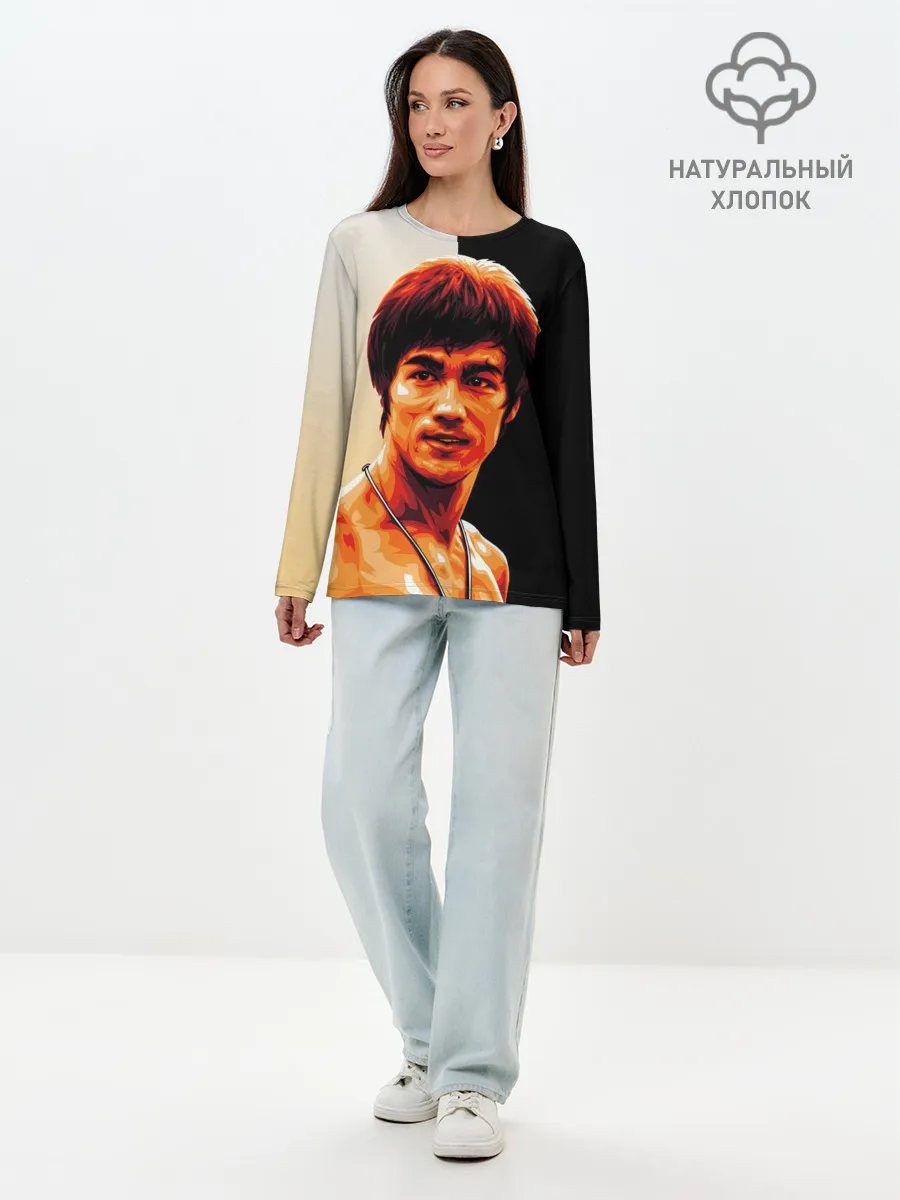 Лонгслив женский. Хлопок / Будь водой