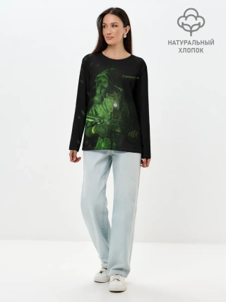 Лонгслив женский. Хлопок / Чернобылит | Chernobylite