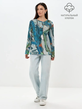 Лонгслив женский. Хлопок / Покорение Эльбруса