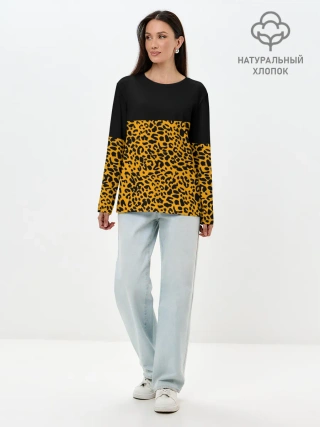 Лонгслив женский. Хлопок / СТИЛЬ ЛЕОПАРДА