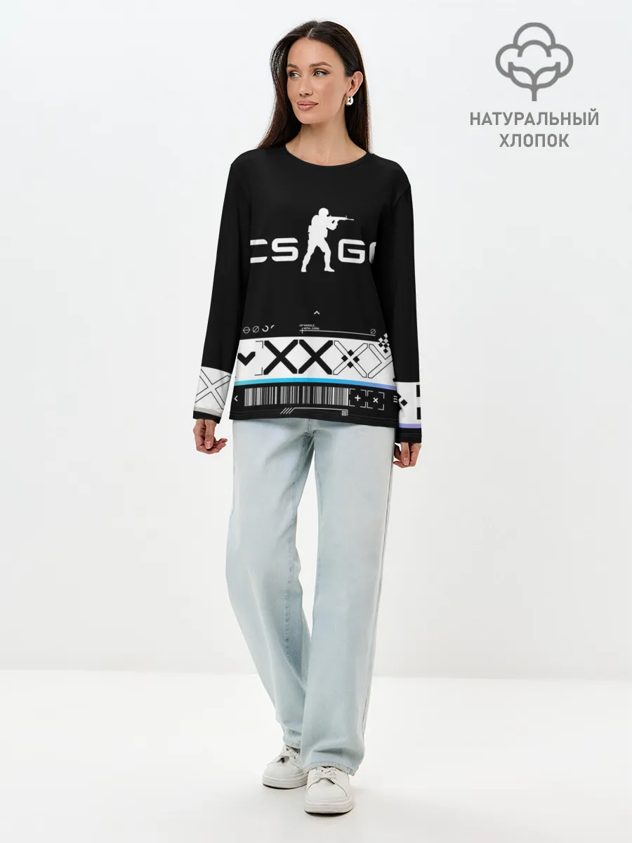 Лонгслив женский. Хлопок / Printstream | Поток информации | CS:GO