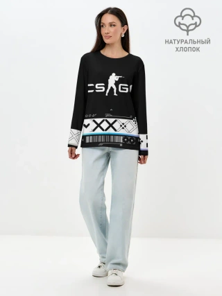 Лонгслив женский. Хлопок / Printstream | Поток информации | CS:GO