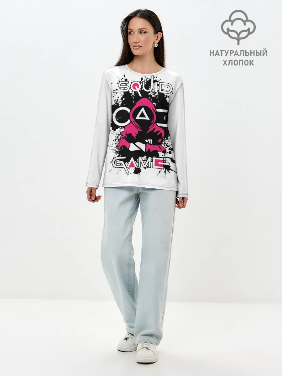 Лонгслив женский. Хлопок / Squid game: guard-killer.