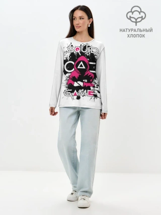Лонгслив женский. Хлопок / Squid game: guard-killer.