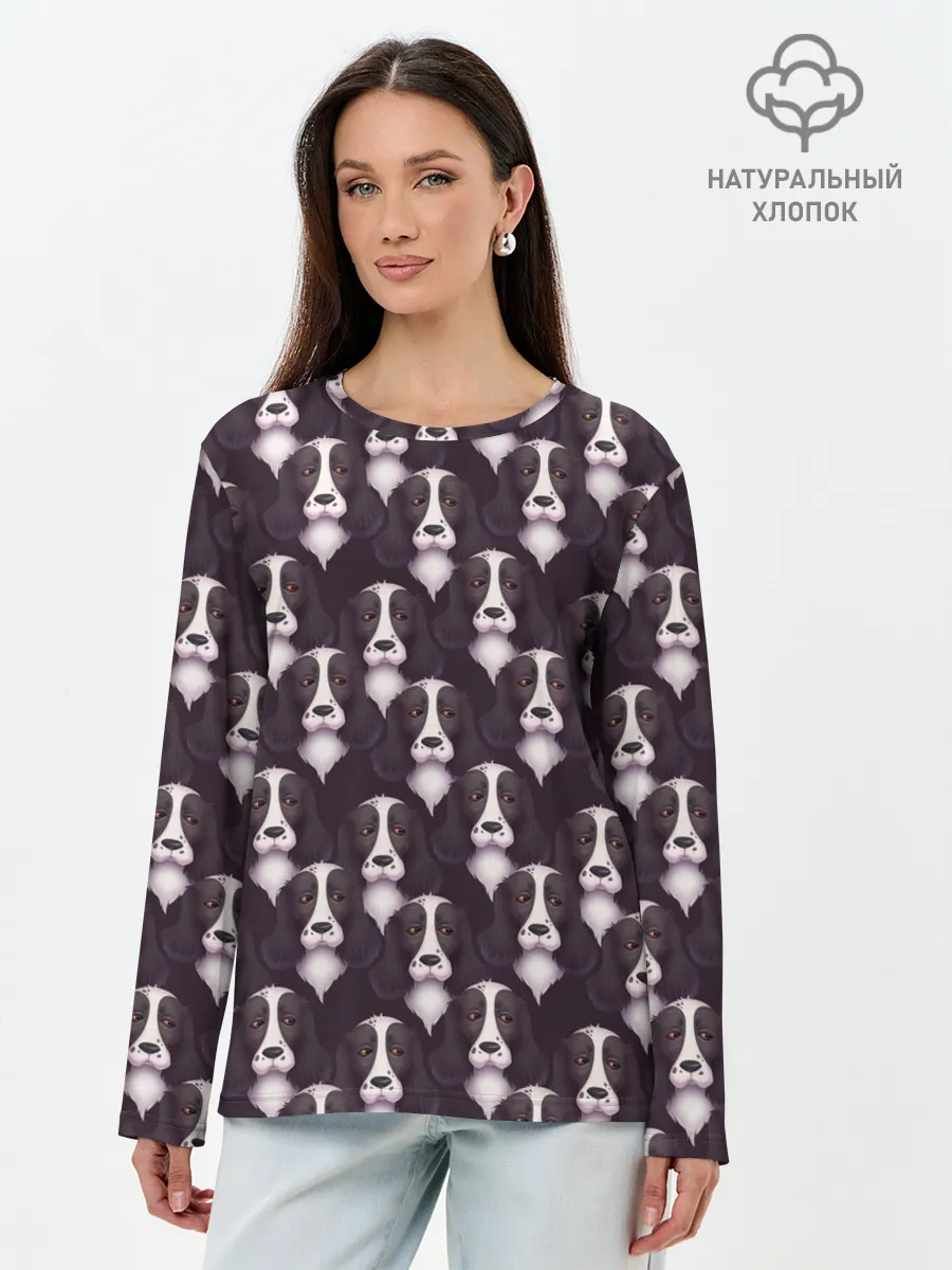 Лонгслив женский. Хлопок / Спаниель