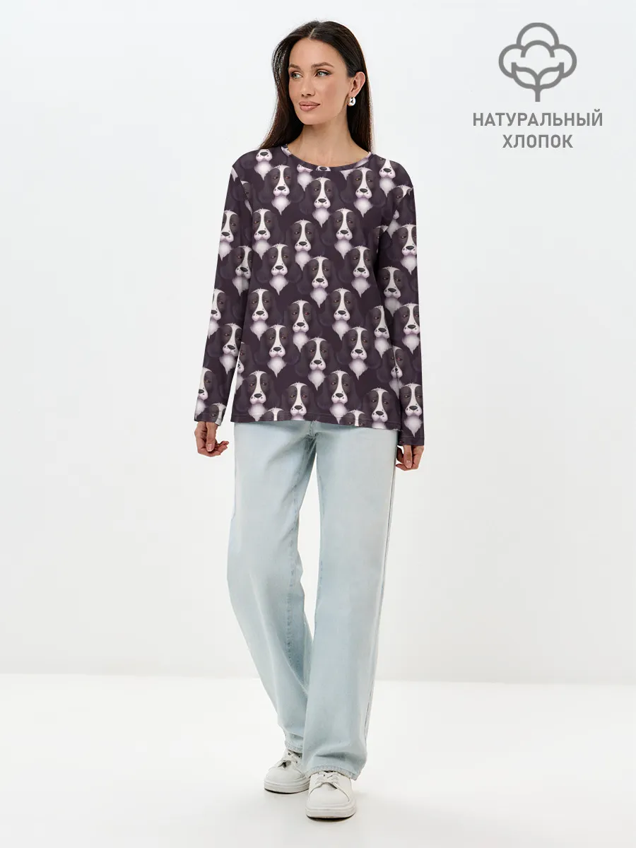 Лонгслив женский. Хлопок / Спаниель