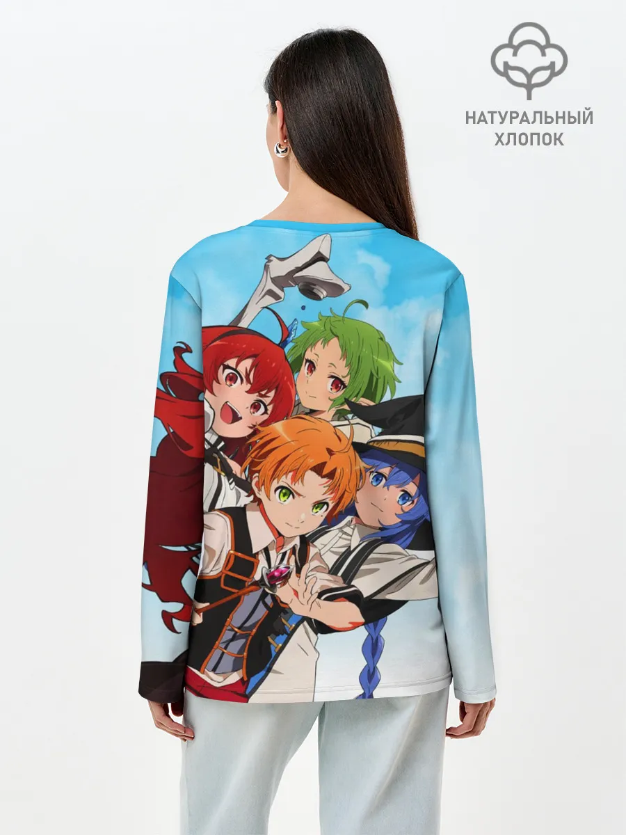 Лонгслив женский. Хлопок / Реинкарнация безработного главные герои