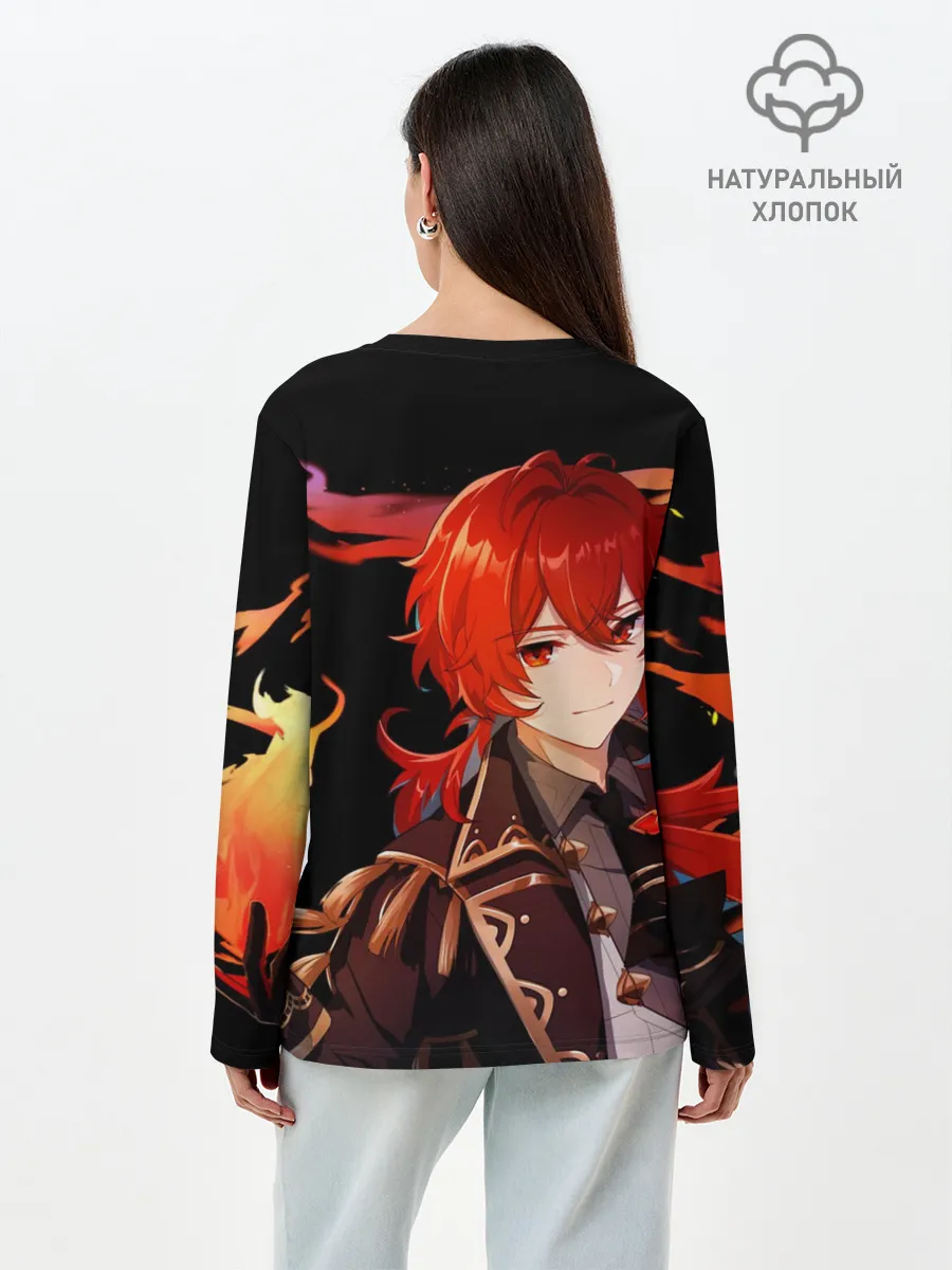 Лонгслив женский. Хлопок / Genshin Impact - Дилюк