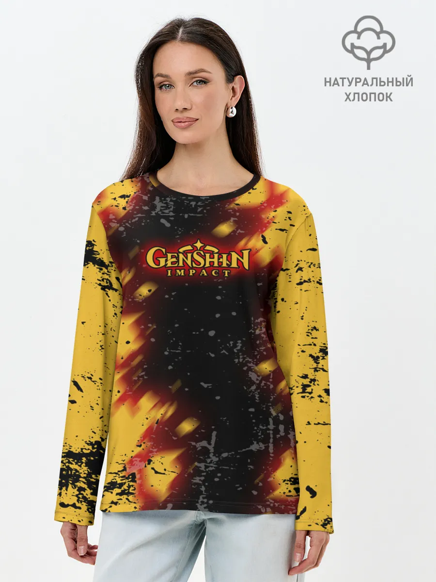Лонгслив женский. Хлопок / Genshin Impact: Аниме.