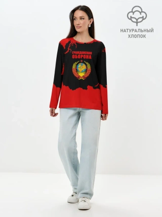 Лонгслив женский. Хлопок / Гражданская оборона: СССР.