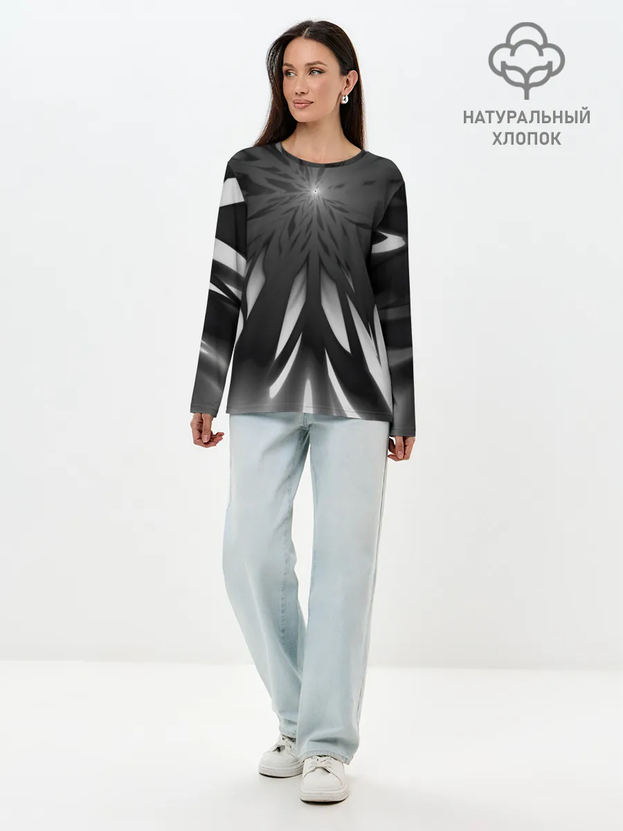 Лонгслив женский. Хлопок / Абстракция 353-3