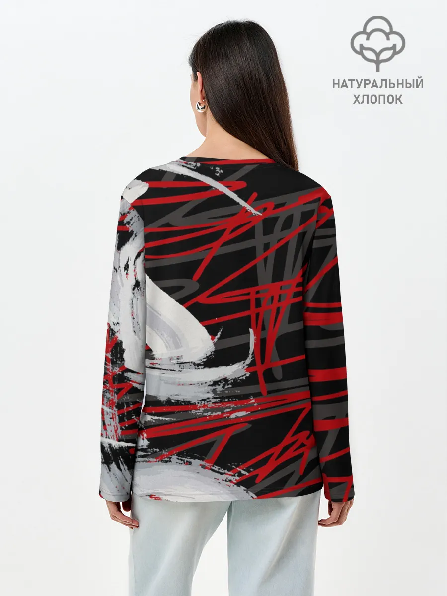 Лонгслив женский. Хлопок / Экспрессия