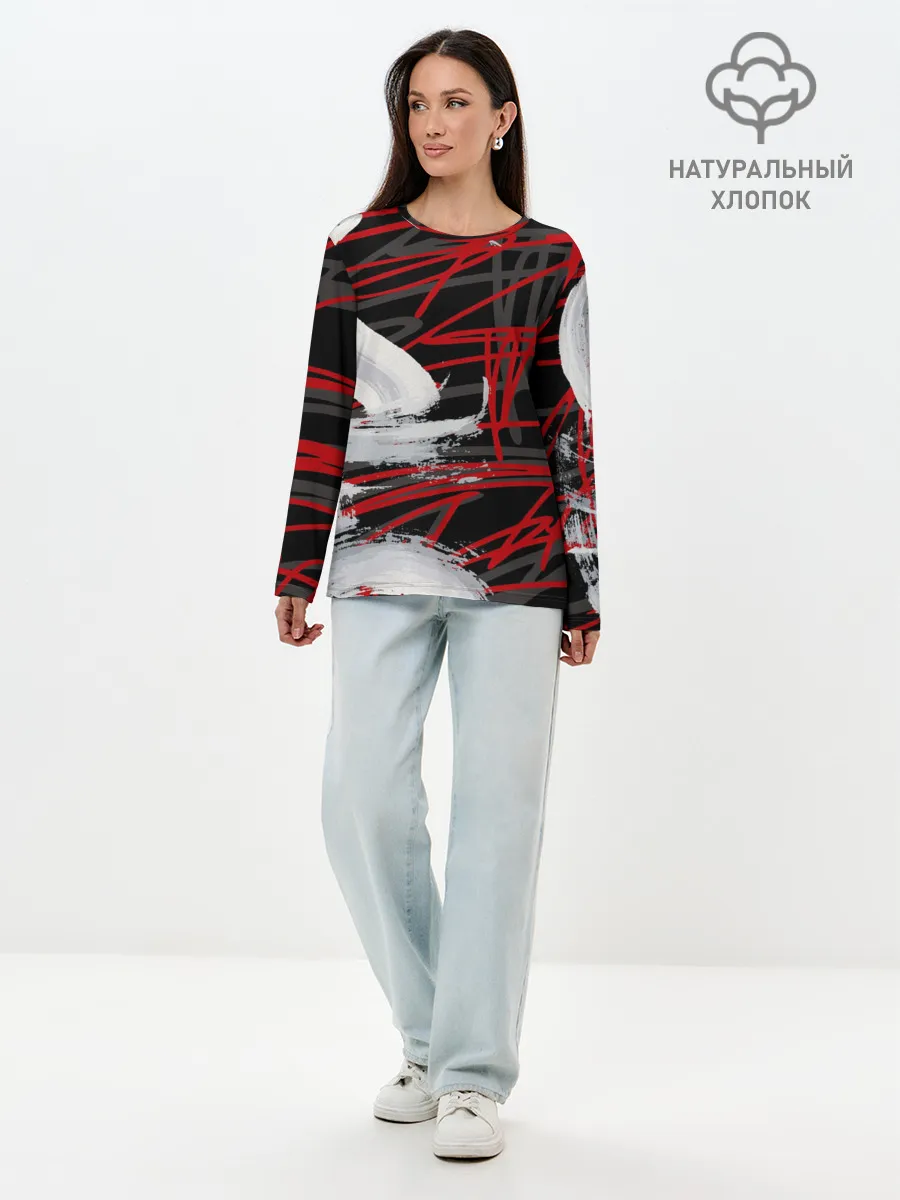 Лонгслив женский. Хлопок / Экспрессия