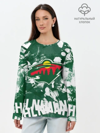 Лонгслив женский. Хлопок / Minnesota Wild, Миннесота Уайлд