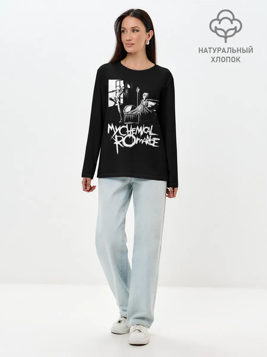 Лонгслив женский. Хлопок / My Chemical Romance уходящий в окно