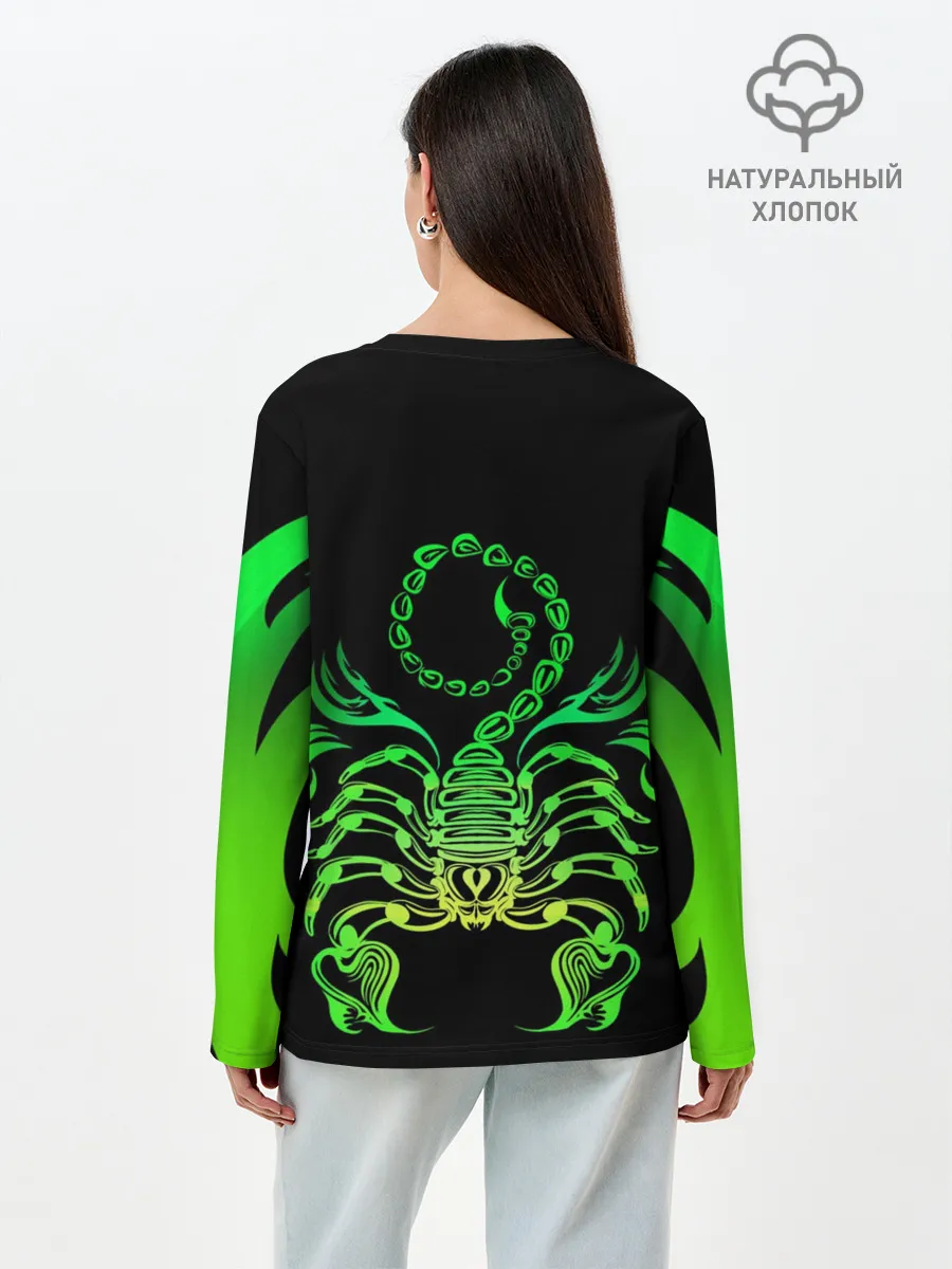 Лонгслив женский. Хлопок / Acid scorpion