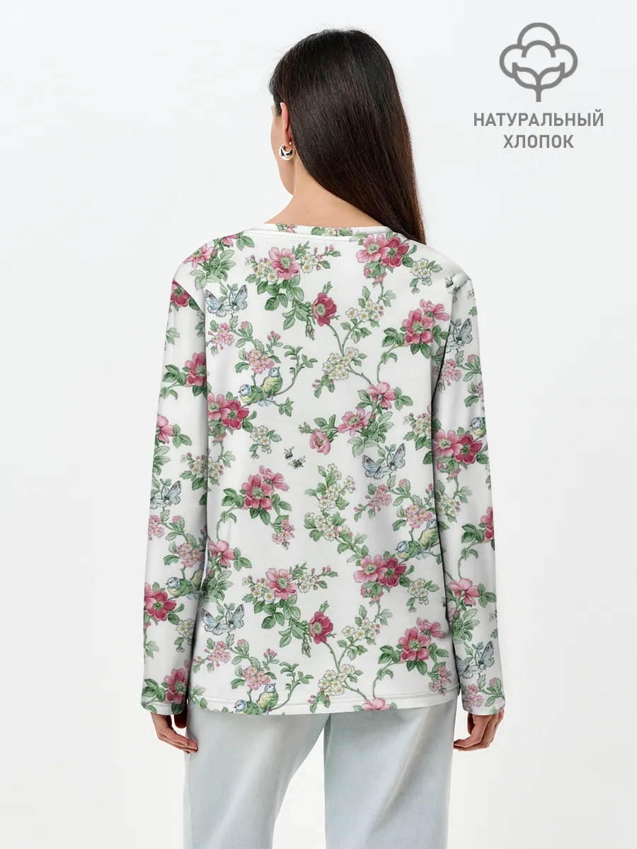 Лонгслив женский. Хлопок / Весенняя жизнь