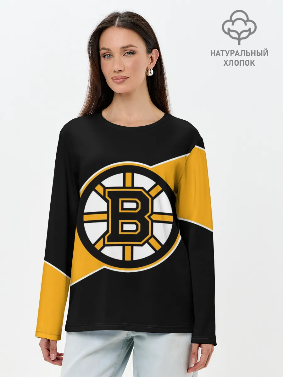 Лонгслив женский. Хлопок / Бостон Брюинз, Boston Bruins