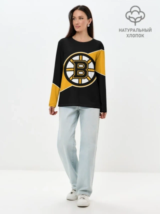 Лонгслив женский. Хлопок / Бостон Брюинз, Boston Bruins