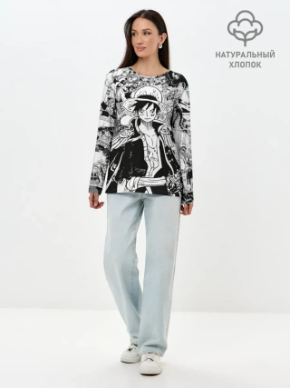 Лонгслив женский. Хлопок / Ван Пис, One Piece, манга