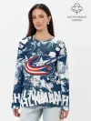 Лонгслив женский. Хлопок / Коламбус Блю Джекетс, Columbus Blue Jackets